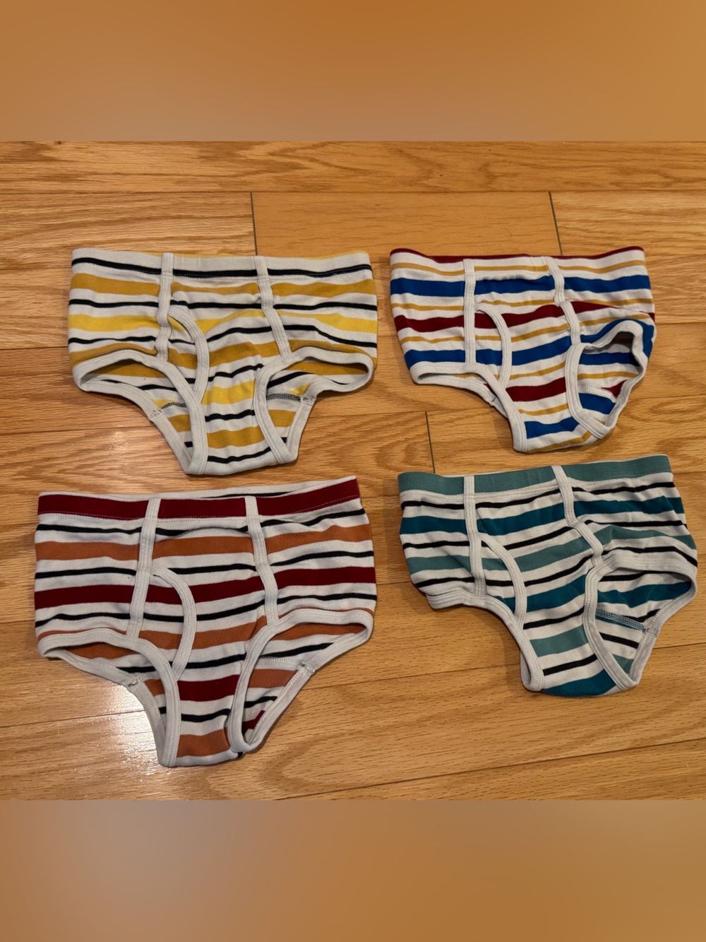 Set of 4 Hanna Andersson Organic Cotton Briefs colorful stripes size M